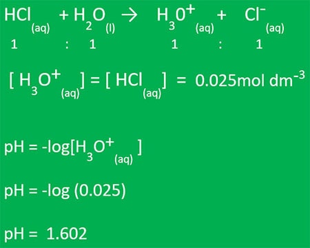 find pH HCl solution